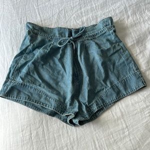 Cotton denim shorts